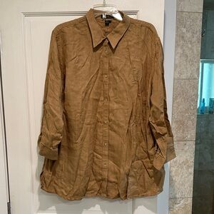 Ralph Lauren women 100% linen Button-Down Shirt